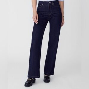 J. MCLAUGHLIN NWOT LOWDEN HIGH WAISTED DARK BLUE WIDE LEG DENIM JEANS / SIZE 12